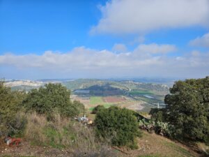 עגלגלה נוף הגבעה עגלת קפה זכרון יעקב תמונה של הנוף מהעגלה